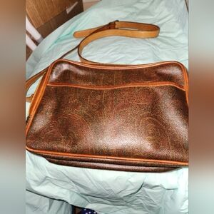 AUTHENTIC, Vintage Leather Paisley ETRO CROSSBODY Purse